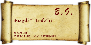 Buzgó Irén névjegykártya